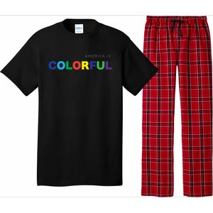 America Is Colorful Positive Message Gift Usa Great Gift Pajama Set