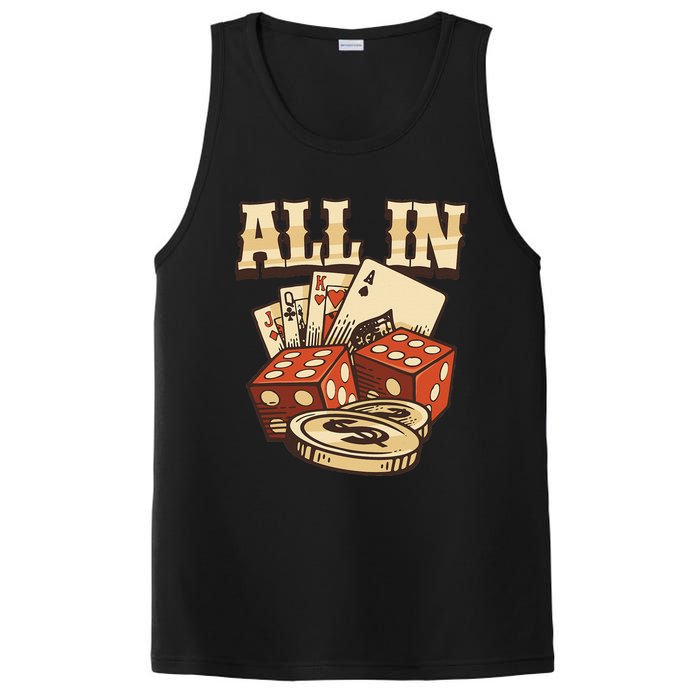 All In Card Game Playing Cards Poker Player Gambling Casino PosiCharge Competitor Tank