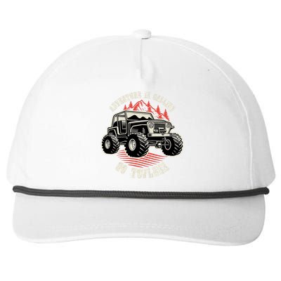 Adventure Is Calling Go Topless Funny Offroad Snapback Five-Panel Rope Hat