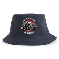 Adventure Is Calling Go Topless Funny Offroad Sustainable Bucket Hat