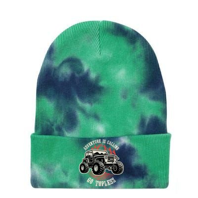 Adventure Is Calling Go Topless Funny Offroad Tie Dye 12in Knit Beanie