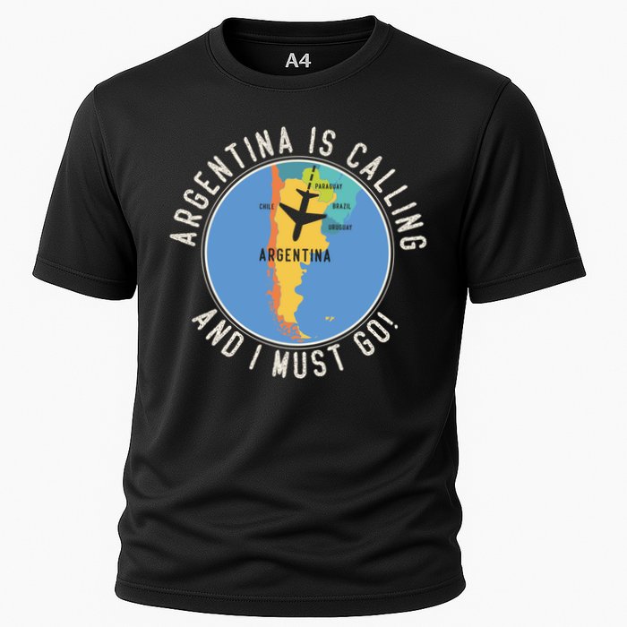 Argentina Is Calling And I Must Go Gift Argentina Map Gift Cooling Performance Crew T-Shirt