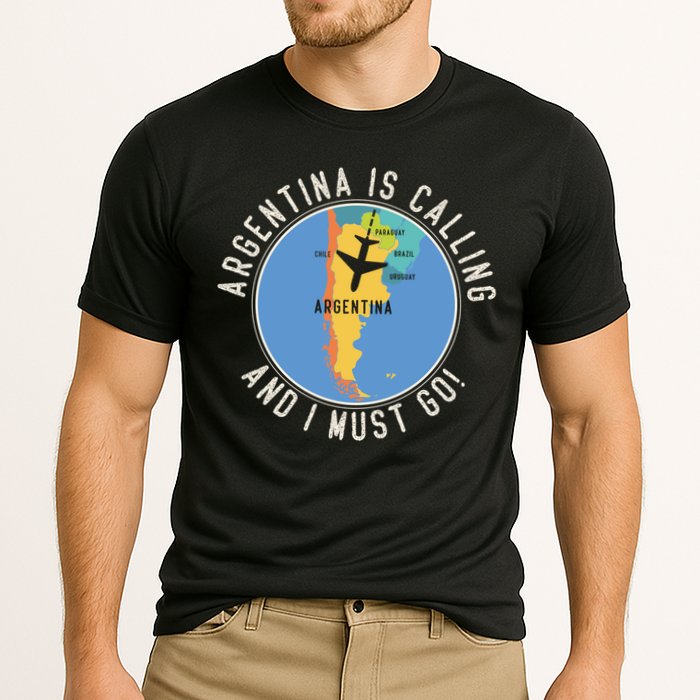 Argentina Is Calling And I Must Go Gift Argentina Map Gift Cooling Performance Crew T-Shirt