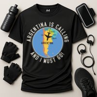 Argentina Is Calling And I Must Go Gift Argentina Map Gift Cooling Performance Crew T-Shirt