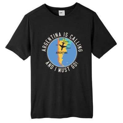 Argentina Is Calling And I Must Go Gift Argentina Map Gift Tall Fusion ChromaSoft Performance T-Shirt