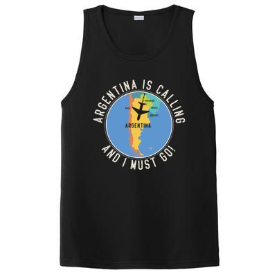 Argentina Is Calling And I Must Go Gift Argentina Map Gift PosiCharge Competitor Tank