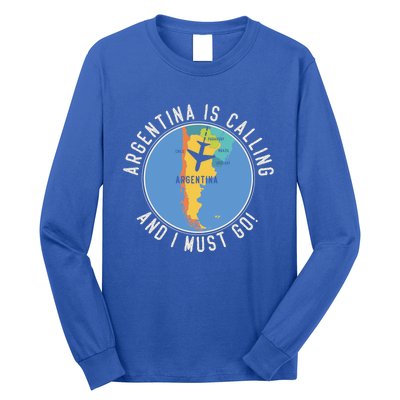 Argentina Is Calling And I Must Go Gift Argentina Map Gift Long Sleeve Shirt