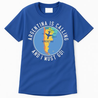 Argentina Is Calling And I Must Go Gift Argentina Map Gift Tall T-Shirt