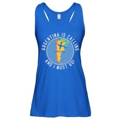 Argentina Is Calling And I Must Go Gift Argentina Map Gift Ladies Essential Flowy Tank