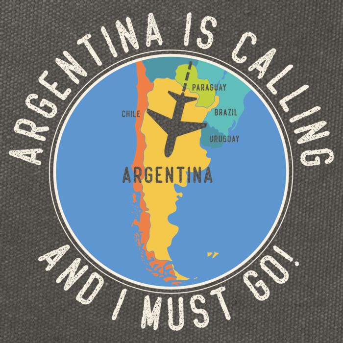 Argentina Is Calling And I Must Go Gift Argentina Map Gift Cotton Canvas Backpack