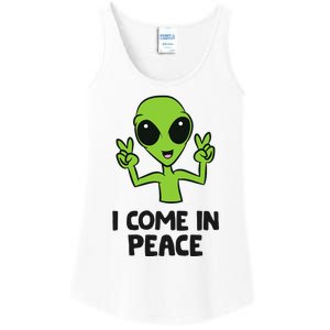 Alien I Come In Peace Space Rave EDM Music Alien Ladies Essential Tank