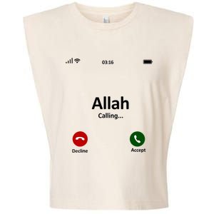 Allah Is Calling Ramadan Muslim Eid Mubarak Islamic Gift Garment-Dyed Women's Muscle Tee