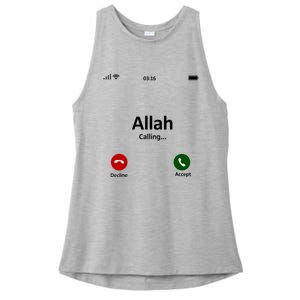 Allah Is Calling Ramadan Muslim Eid Mubarak Islamic Gift Ladies PosiCharge Tri-Blend Wicking Tank