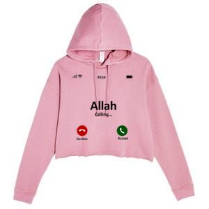 Allah Is Calling Ramadan Muslim Eid Mubarak Islamic Gift Crop Fleece Hoodie