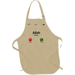 Allah Is Calling Ramadan Muslim Eid Mubarak Islamic Gift Full-Length Apron With Pockets