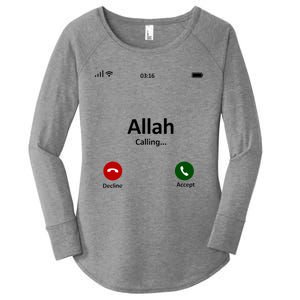 Allah Is Calling Ramadan Muslim Eid Mubarak Islamic Gift Women's Perfect Tri Tunic Long Sleeve Shirt