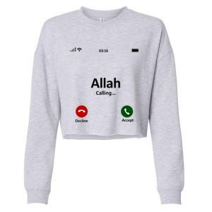 Allah Is Calling Ramadan Muslim Eid Mubarak Islamic Gift Cropped Pullover Crew