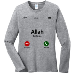 Allah Is Calling Ramadan Muslim Eid Mubarak Islamic Gift Ladies Long Sleeve Shirt