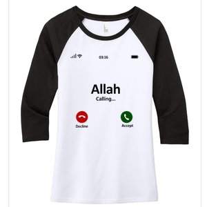 Allah Is Calling Ramadan Muslim Eid Mubarak Islamic Gift Women's Tri-Blend 3/4-Sleeve Raglan Shirt