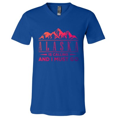 Alaska Is Calling And I Must Go Gift V-Neck T-Shirt