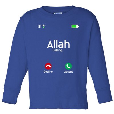 Allah Is Calling Ramadan Muslim Eid Mubarak Islamic Gift Toddler Long Sleeve Shirt