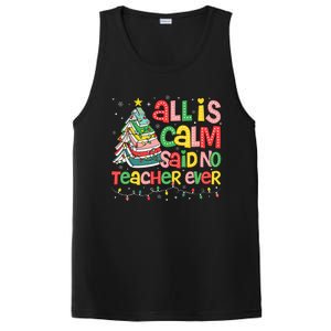 All Is Calm Said No Teacher Ever Funny Book Christmas Tree PosiCharge Competitor Tank