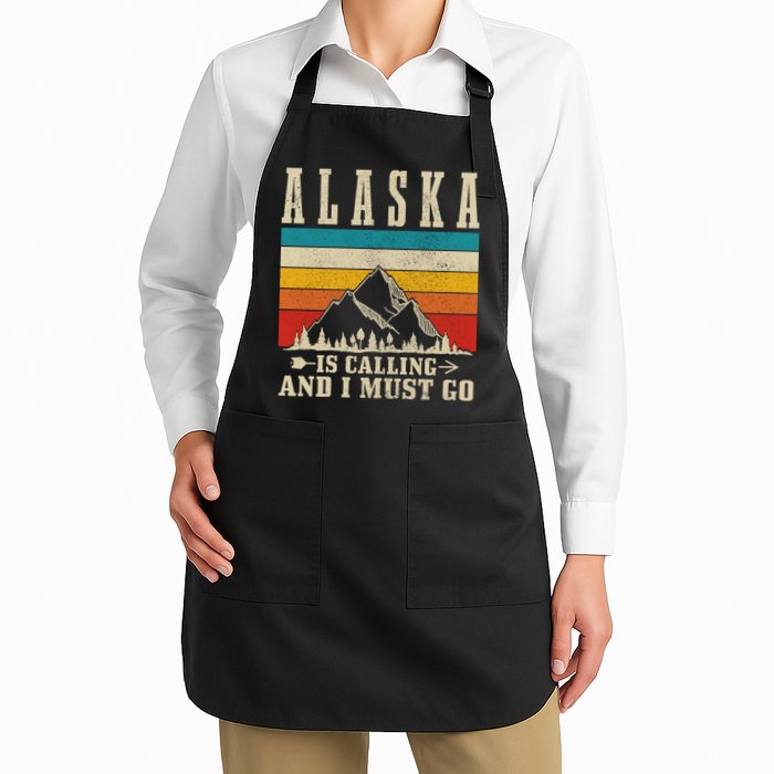 Alaska Is Calling & I Must Go Vintage Mountains Hiking Hiker Apron