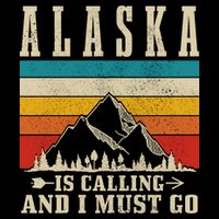 Alaska Is Calling & I Must Go Vintage Mountains Hiking Hiker Apron