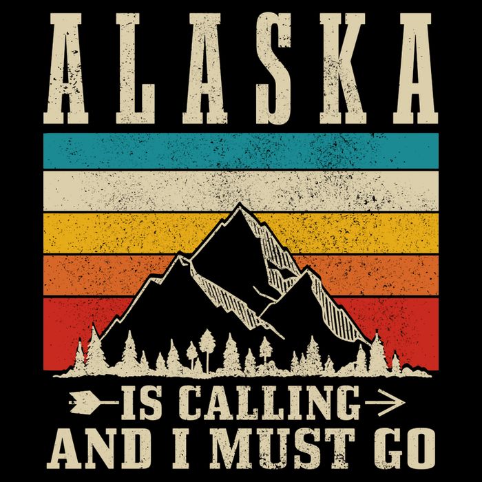 Alaska Is Calling & I Must Go Vintage Mountains Hiking Hiker Apron