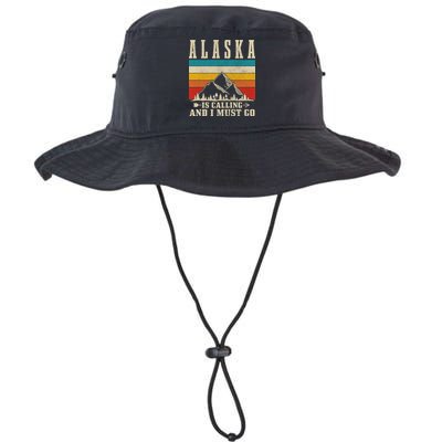 Alaska Is Calling & I Must Go Vintage Mountains Hiking Hiker Bucket Hat