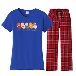 All Is Calm Nicu Nurse Mother Nursing Christmas Meaningful Gift Women's Flannel Pajama Set