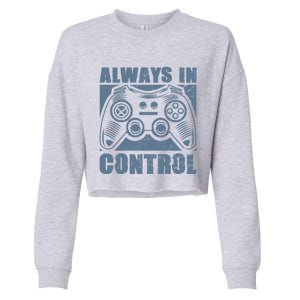 Always In Control Funny Video Game Player Quote Gaming Lover Gift Cropped Pullover Crew