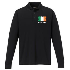 Athlone Ireland City éIre Irish Flag Meaningful Gift Performance Long Sleeve Polo