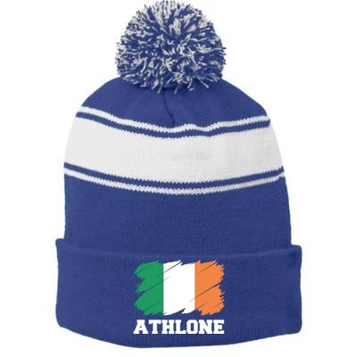 Athlone Ireland City éIre Irish Flag Meaningful Gift Stripe Pom Pom Beanie