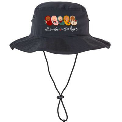 All Is Calm All Is Bright Presents Labor Delivery Nurse Xmas Bucket Hat