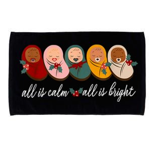 All Is Calm All Is Bright Presents Labor Delivery Nurse Xmas Microfiber Hand Towel