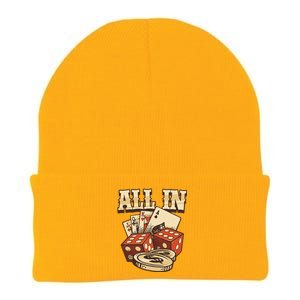 All In Card Game Playing Cards Poker Player Gambling Casino Knit Cap Winter Beanie