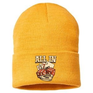 All In Card Game Playing Cards Poker Player Gambling Casino Sustainable Knit Beanie