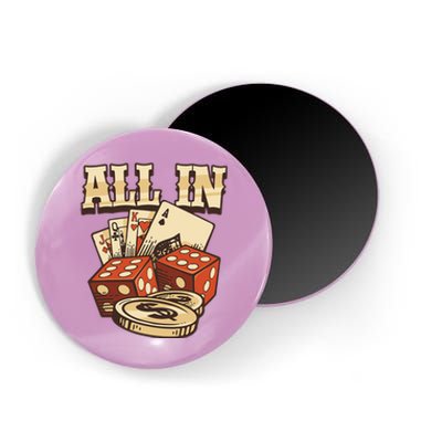 All In Card Game Playing Cards Poker Player Gambling Casino Magnet