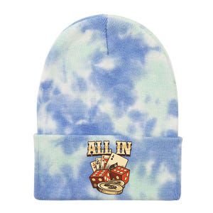 All In Card Game Playing Cards Poker Player Gambling Casino Tie Dye 12in Knit Beanie