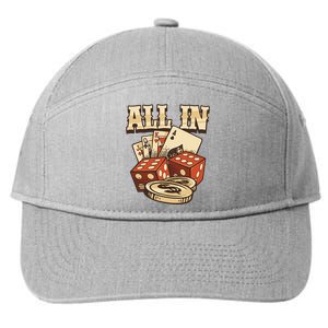 All In Card Game Playing Cards Poker Player Gambling Casino 7-Panel Snapback Hat