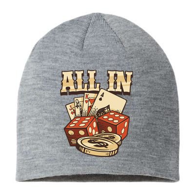 All In Card Game Playing Cards Poker Player Gambling Casino Sustainable Beanie