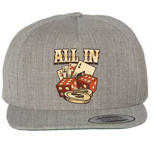 All In Card Game Playing Cards Poker Player Gambling Casino Wool Snapback Cap