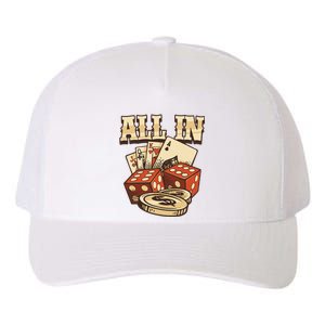 All In Card Game Playing Cards Poker Player Gambling Casino Yupoong Adult 5-Panel Trucker Hat