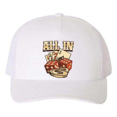 All In Card Game Playing Cards Poker Player Gambling Casino Yupoong Adult 5-Panel Trucker Hat