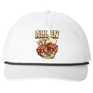 All In Card Game Playing Cards Poker Player Gambling Casino Snapback Five-Panel Rope Hat