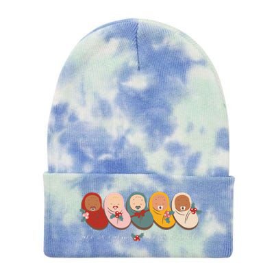 All Is Calm All Is Bright NICU Mother Baby Nurse Christmas Tie Dye 12in Knit Beanie