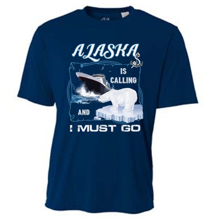 Alaska Is Calling And I Must Go Funny Cruising Cooling Performance Crew T-Shirt