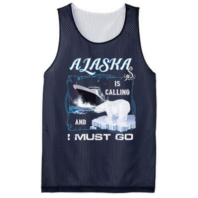 Alaska Is Calling And I Must Go Funny Cruising Mesh Reversible Basketball Jersey Tank