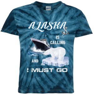 Alaska Is Calling And I Must Go Funny Cruising Kids Tie-Dye T-Shirt